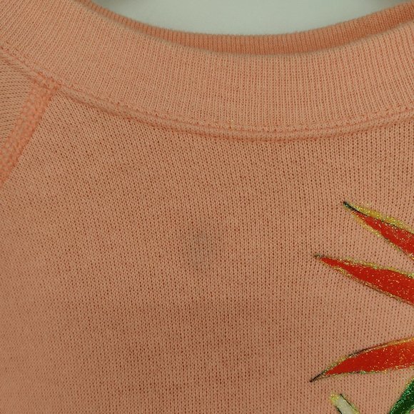 Vintage Floral Bird Of Paradise Custom Design Peachy Pink Grandma Sweatshirt - Picture 6 of 8